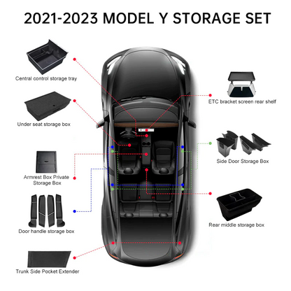 Interior Organizer Set for 2021-2024 Tesla Model Y