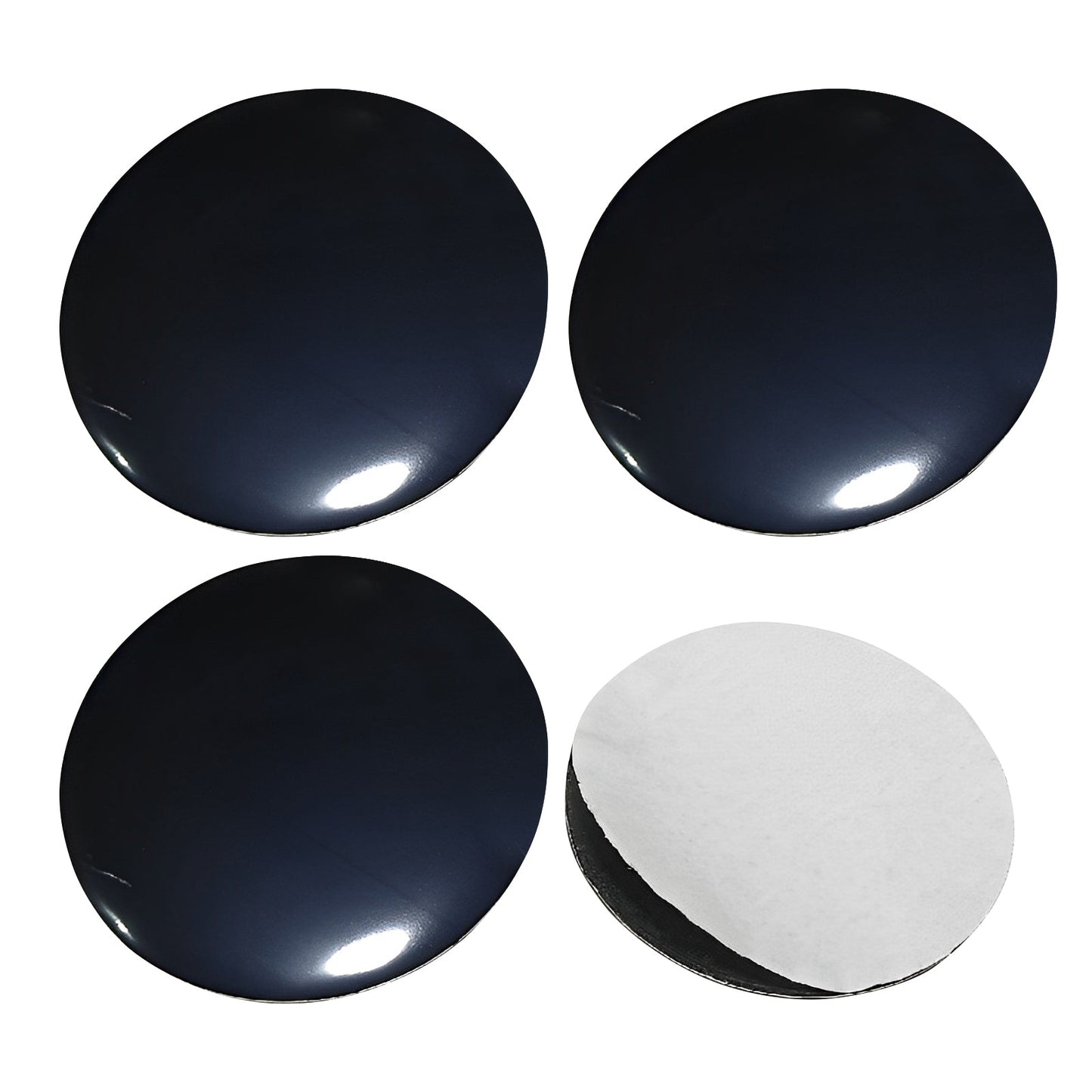 Hubcap Stickers (Diameter 56mm)- 4 Pcs A Set for Tesla Glossy Black