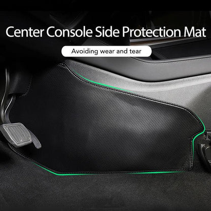 Model 3/Y Center Console Side Protection Mat Accessories (2017-2023) Carbon Fiber Black Pattern Model 3