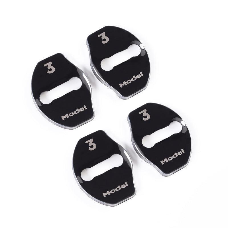 Model 3/Y Door Latch Lock Covers CF Coated (Set Of 4) Model 3 Black Titanium