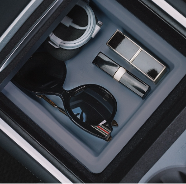 Double-layer Organizer - Sliding Center Console Tray for Tesla Model 3/Y (2021-2023) Grey Style 1