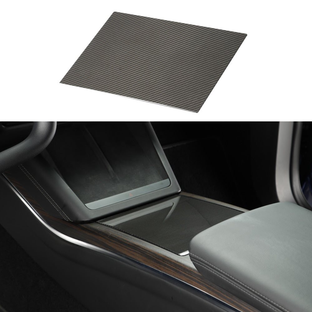 [Real Carbon Fiber] Center Console Trim Cover for Tesla Model S/X 2022+ Glossy Carbon Fiber