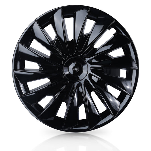 Whirlwind Style Wheel Hubcap For Tesla 2024 Model 3 Highland 18'' Phonton Wheels (4PCS) Glossy Black