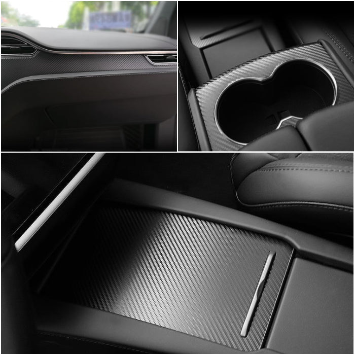 Carbon Fiber Interior Wrap Kit Sticker for Tesla Model S (2012-2020)- Not fit for Right-hand Drive Tesla