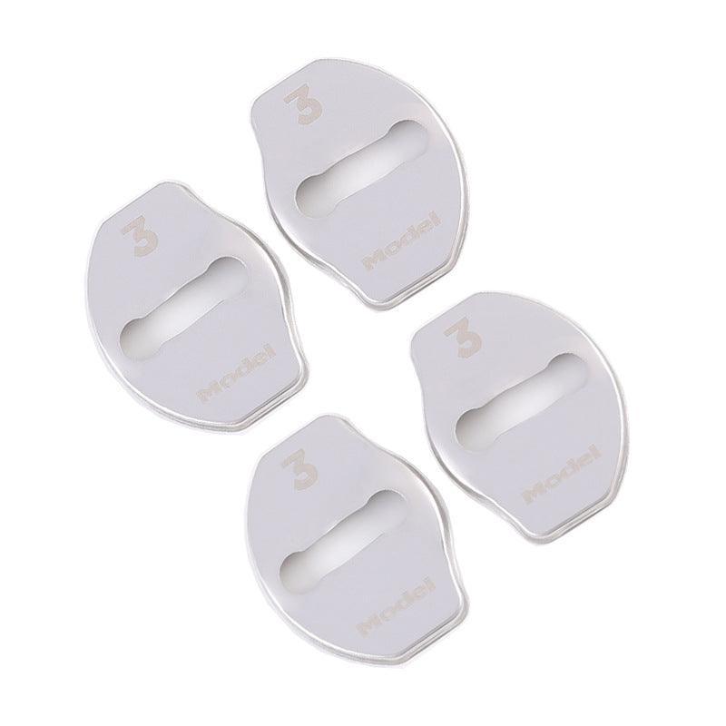 Model 3/Y Door Latch Lock Covers CF Coated (Set Of 4) Model 3 Silver