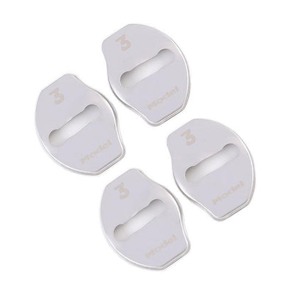 Model 3/Y Door Latch Lock Covers CF Coated (Set Of 4) Model 3 Silver