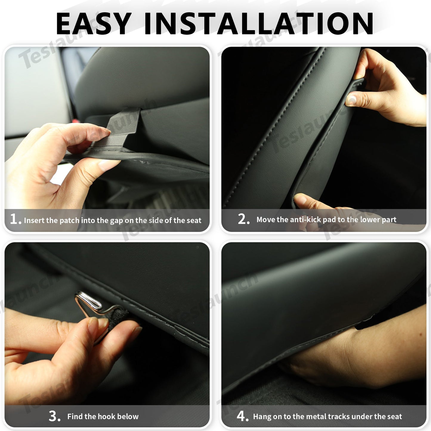 Seat Back Anti Kick Protectors Cover Mats Semi-Surrounded Seatback Pad for Tesla 2024 Model 3 Highland