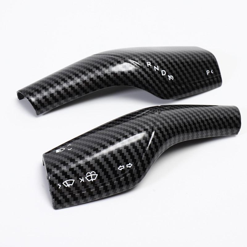 Turn Signal Stalk Covers for Model 3/Y (2017-2023) Glossy Carbon Fiber