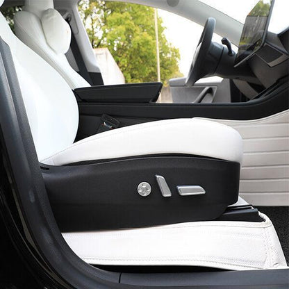 Model 3 & Y Seat Switch Caps Silver/Carbon Fiber