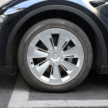 Model Y 19" Gemini Wheel Hubcaps (Set of 4) for Tesla Model Y - Inspired by Model 3 Highland Performance 20'' Forged Wheels Silver