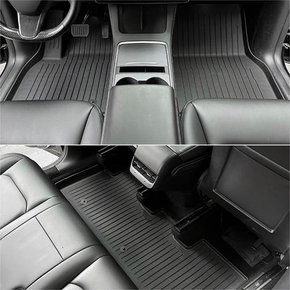 Model 3 Floor Mats All Weather Double Layer Flocking TPE For Tesla(2017-2023)
