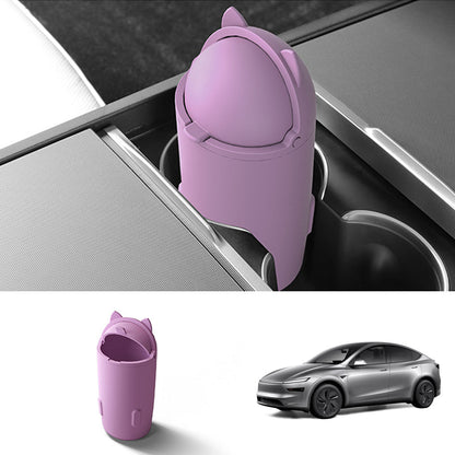 Central Control Silicone Trash Can For Tesla Model Y Juniper 2025+ Pink