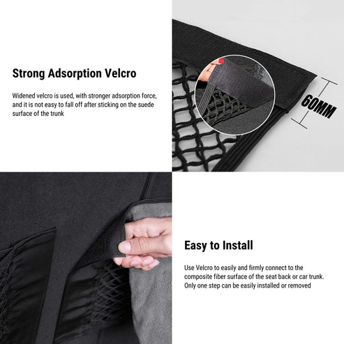 Trunk Mesh Cargo Net Storage Bag Fixed Net Bag For Tesla Model 3/Y/S/X