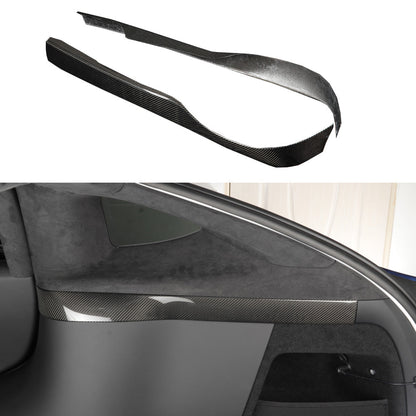 [Real Carbon Fiber] Rear Trunk Inner Panel Covers (2 PCS) for Tesla Model X 2022+ Glossy Carbon Fiber