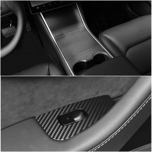 Carbon Fiber Interior Wrap Kit Sticker for Tesla Model 3