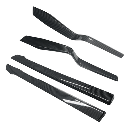 [Real Carbon Fiber] Inner Door Panel Trim Strips For Tesla Model X (2014-2020) Glossy Carbon Fiber
