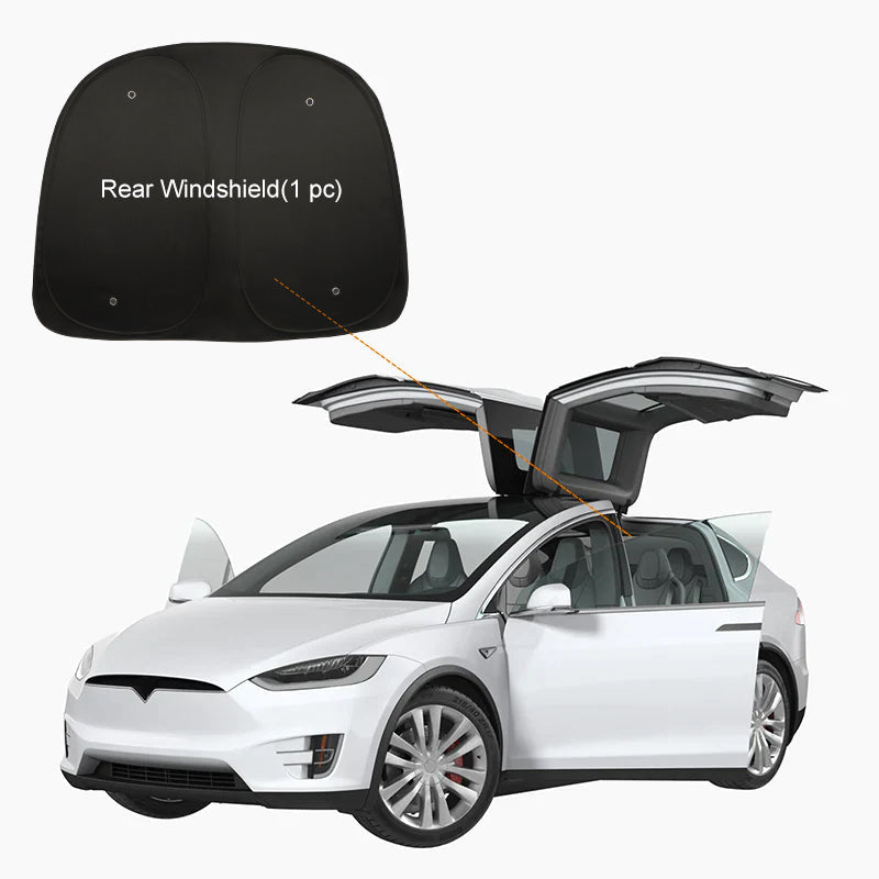 Model X(2015-2025) Privacy And Thermal Insulated Sunshades Curtains for Tesla Opaque Sun Visor for Camping and Daily Use Rear Windshield(1 pc)