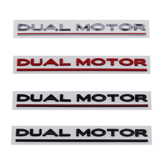 'Dual Motor' Decal Rear Trunk Emblem For Tesla All Model 3 Y S X Black