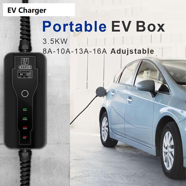 Portable Charger 16A/32A Adjustable Waterproof For Tesla Model S/X/3/Y
