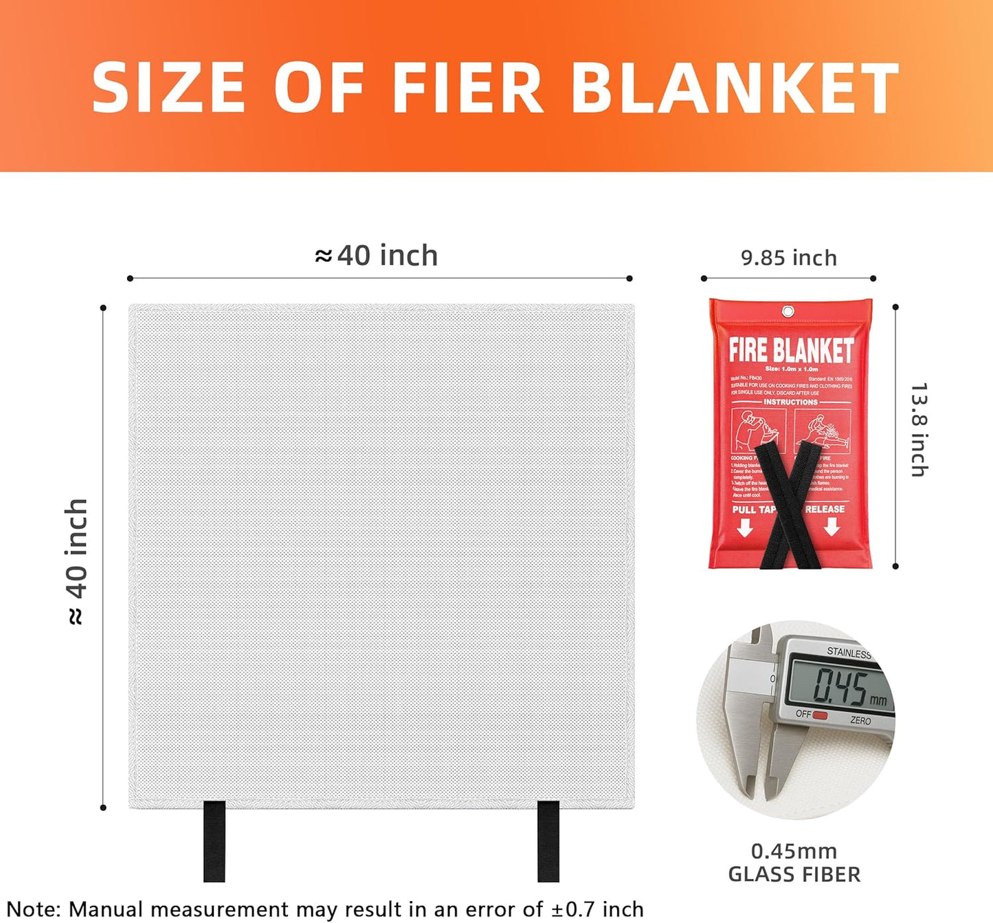 Car Emergency Fire Blanket Fire Extinguisher Blanket for EV and Tesla