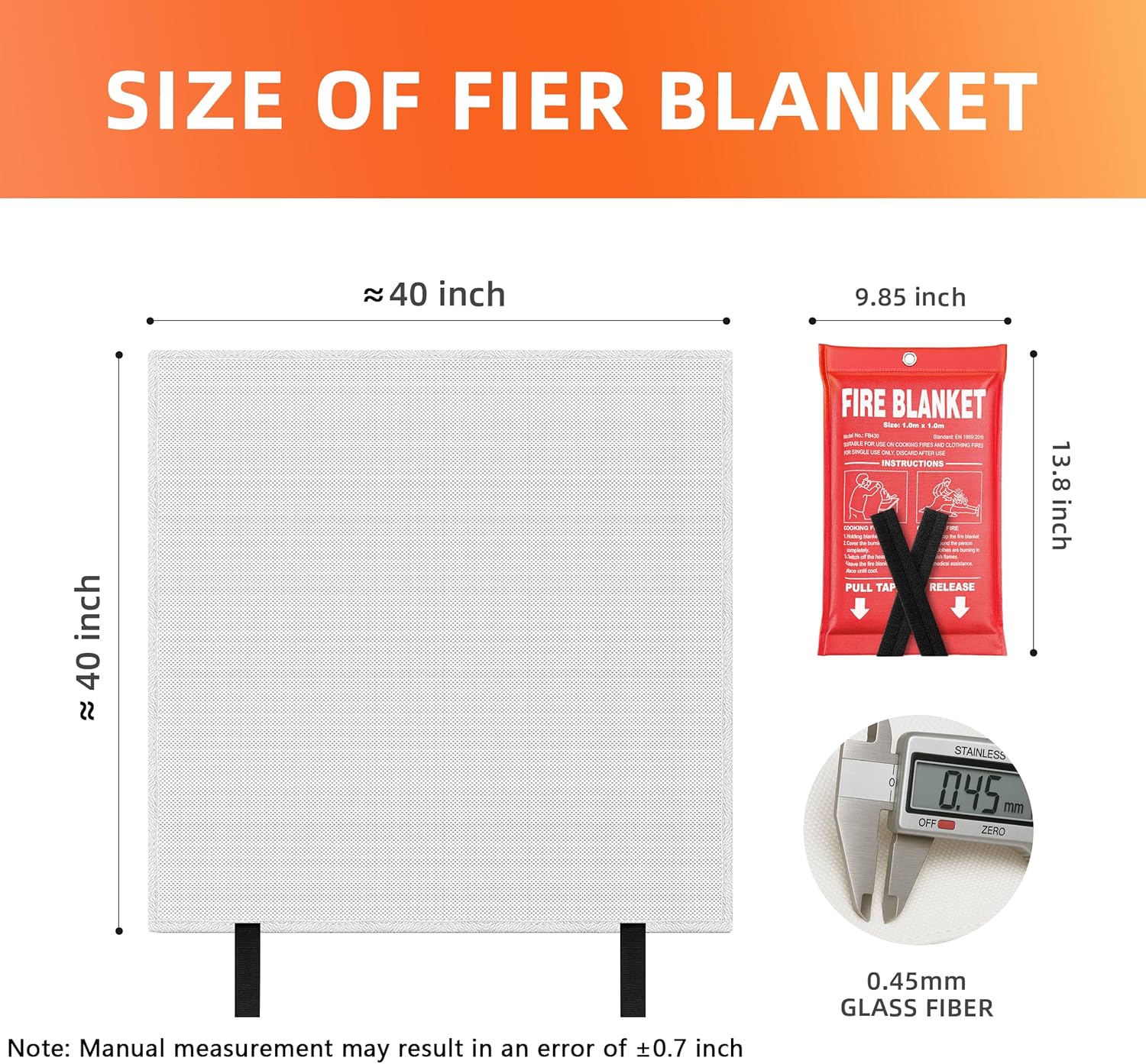 Car Emergency Fire Blanket Fire Extinguisher Blanket for EV and Tesla