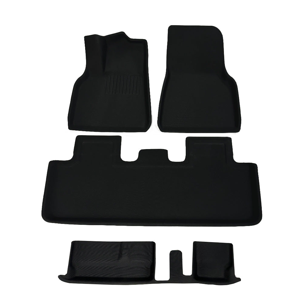 Custom-Fit Floor Mats And Liners 3D Lamination Cutting All-Weather For Tesla Model Y (2020-2024) 7 Seats Floor Mat (3 or 4 PCS)
