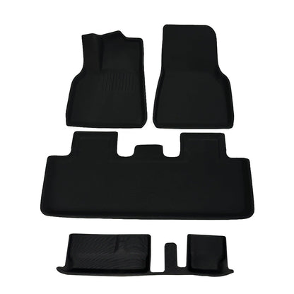 Custom-Fit Floor Mats And Liners 3D Lamination Cutting All-Weather For Tesla Model Y (2020-2024) 7 Seats Floor Mat (3 or 4 PCS)