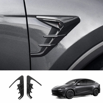 ABS Turn Signal & Camera Covers with Air Blades for 2026 New Tesla Model Y Standard Glossy Black