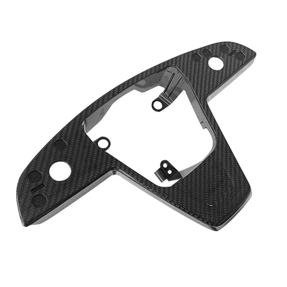 [Real Carbon Fiber] Yoke Steering Wheel Cover Replacement Overlay Plate Panel For Model S/X (2021-2024) Glossy Carbon Fiber