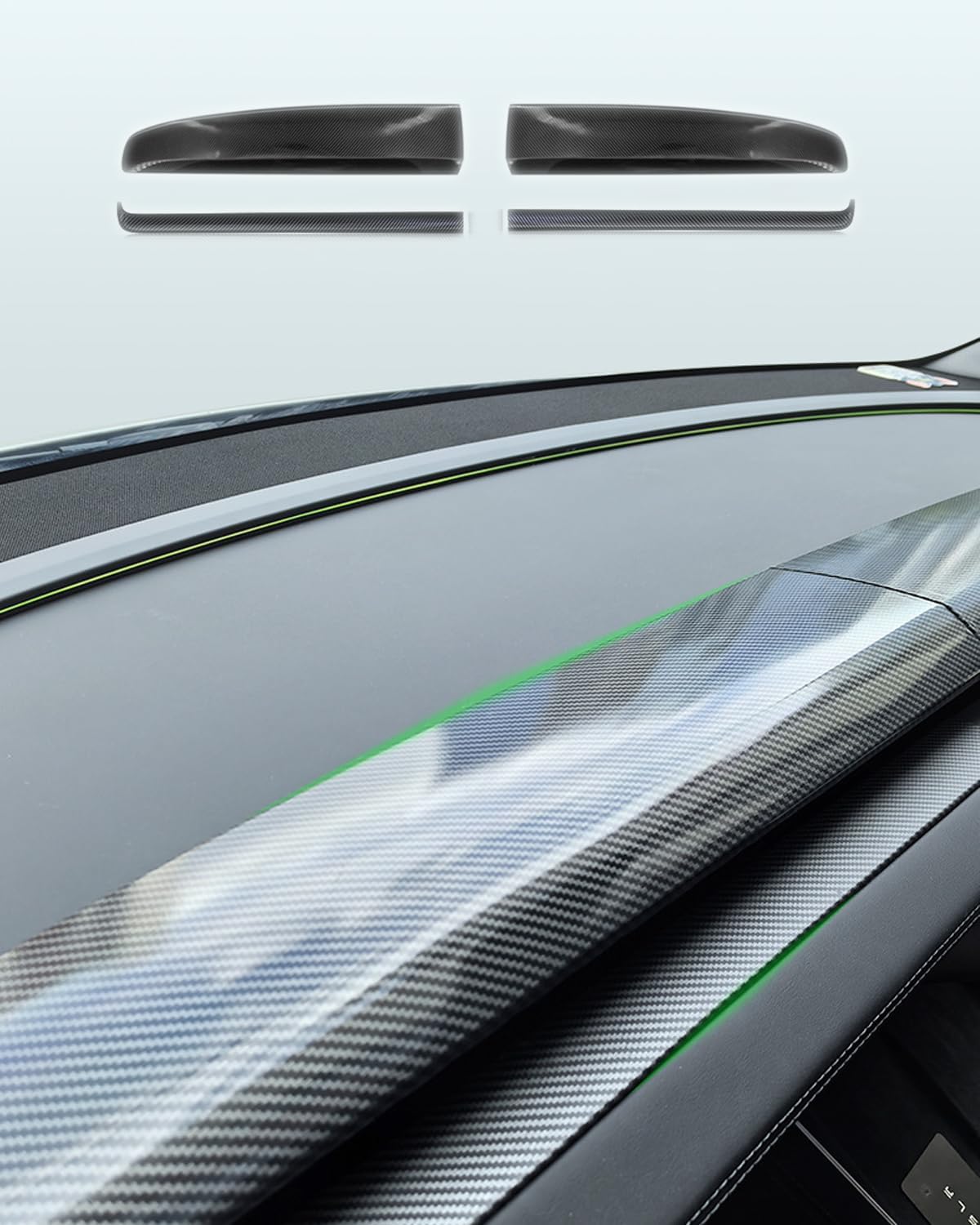ABS Dashboard Trim Cover For Tesla Model 3 Highland Y Juniper Glossy Carbon Fiber Style