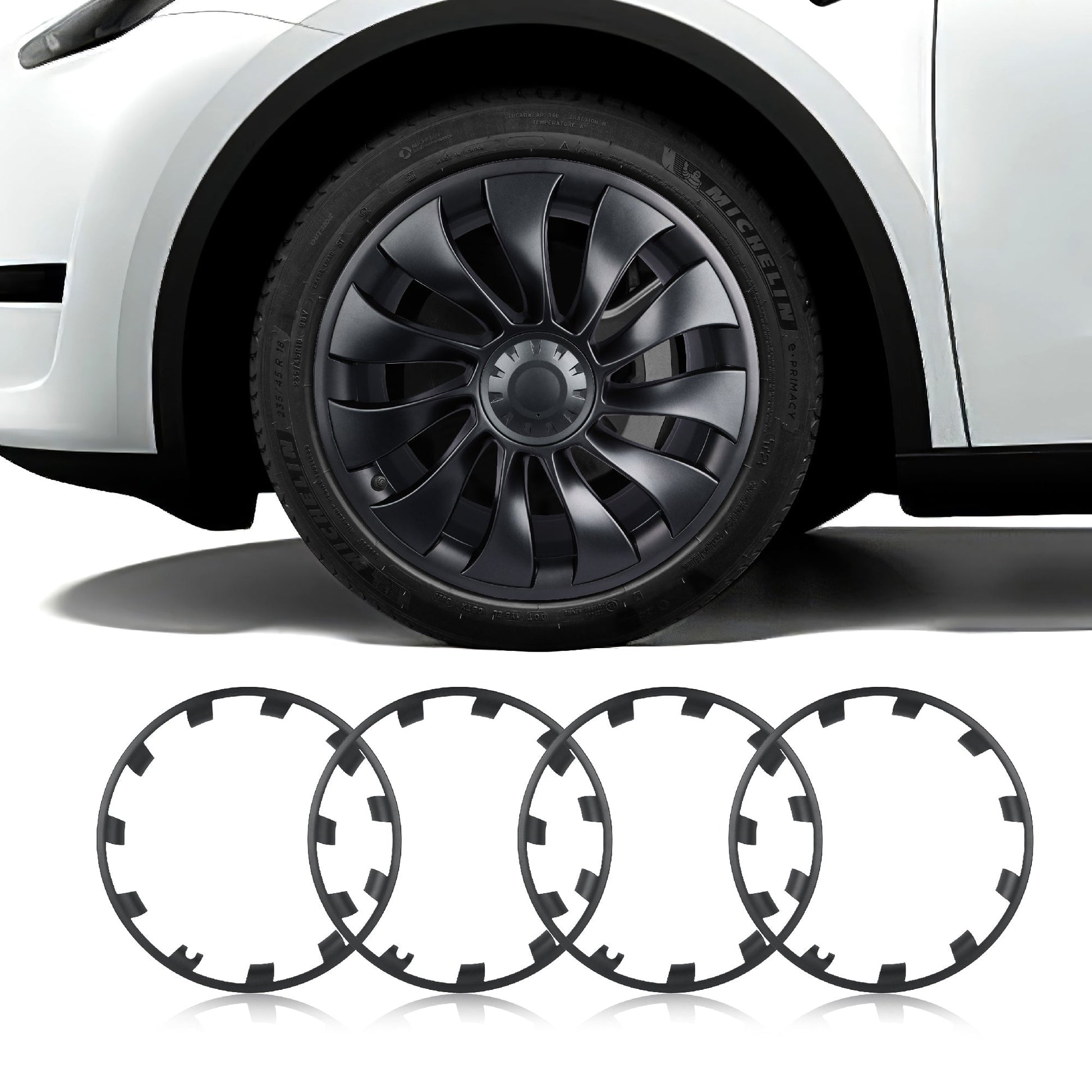 Model Y Rim Protector for 21'' Uberturbine and 20'' Induction Wheel Ultimate Protection Refreshed Wheels(4 Pack) MY 21'' Uberturbine Wheel Carbon Grey Standard (4 Pack)