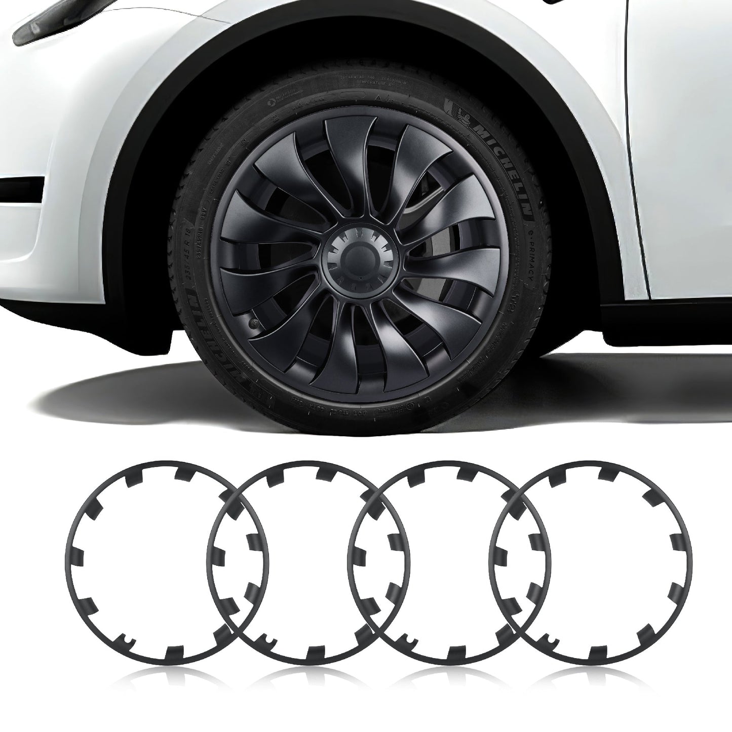Rim Protector For Tesla Model Y MY 21'' Uberturbine Wheel Carbon Grey Standard Set (4 Pack)