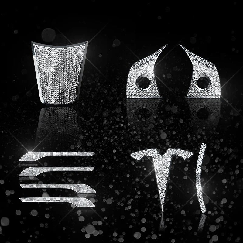 Crystal Diamond Bling Accessories Cover Trim For Tesla Model 3/Y