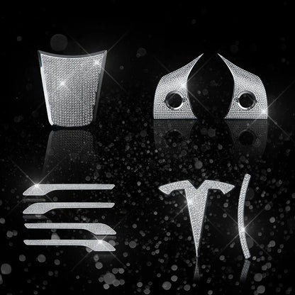 Crystal Diamond Bling Accessories Cover Trim For Tesla Model 3/Y