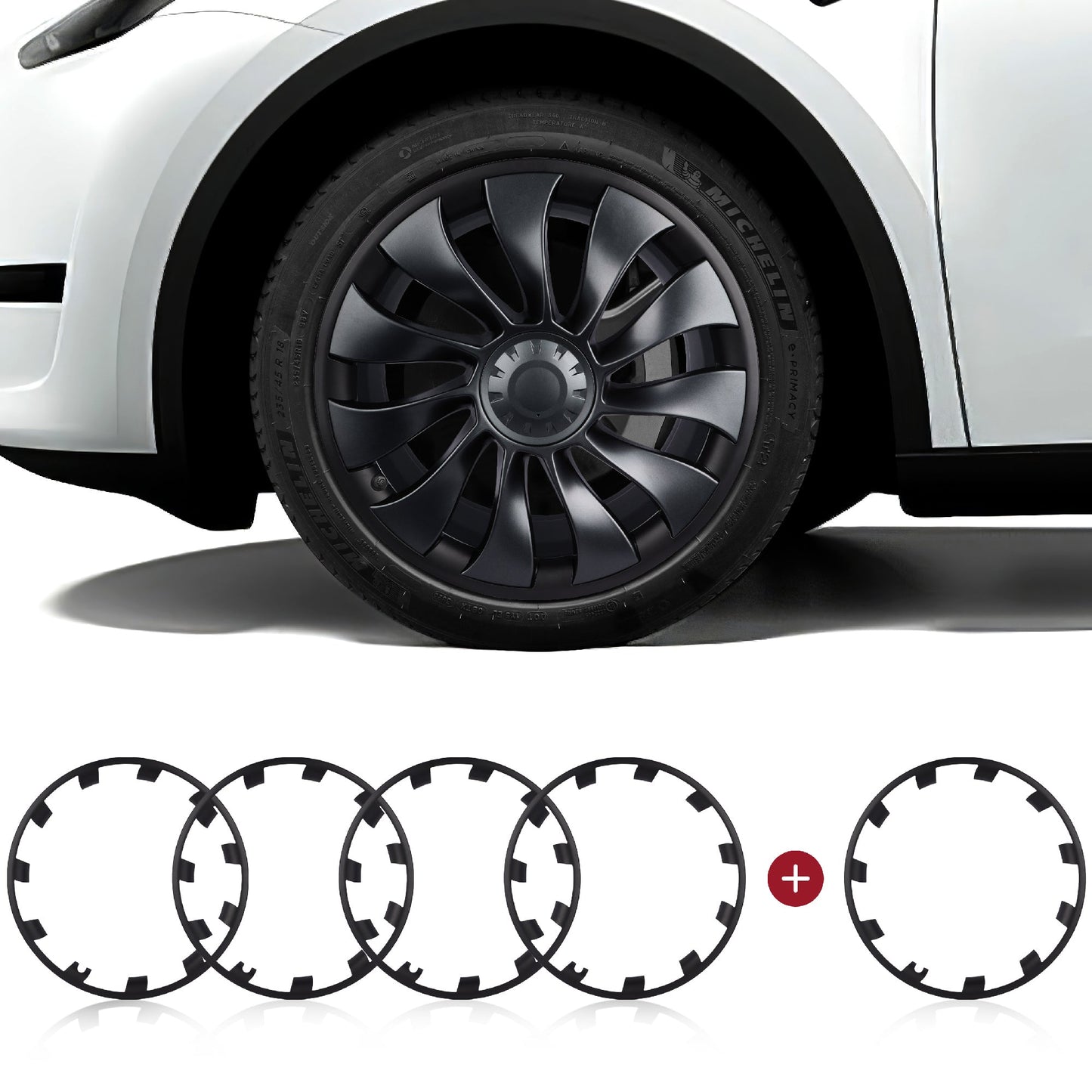 Model Y Rim Protector for 21'' Uberturbine and 20'' Induction Wheel Ultimate Protection Refreshed Wheels(4 Pack) MY 21'' Uberturbine Wheel Matte Black Special Offer (5 Pack)