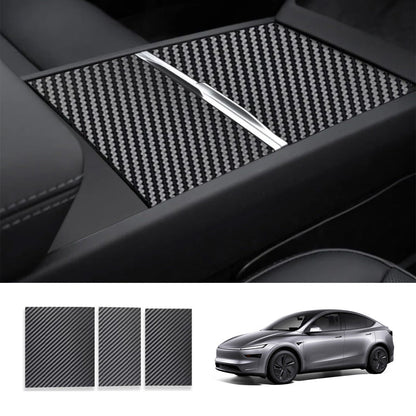 Center Console Protector Sticker Cover for Tesla Model Y Juniper 2025+ Matte Carbon Fiber