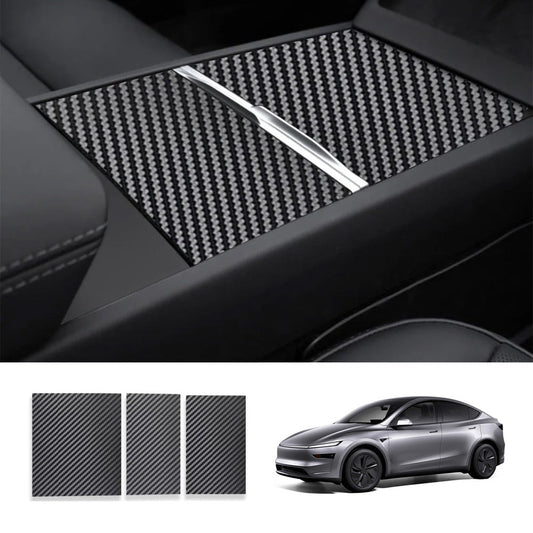 Center Console Protector Sticker Cover for Tesla Model Y Juniper 2025+ Matte Carbon Fiber