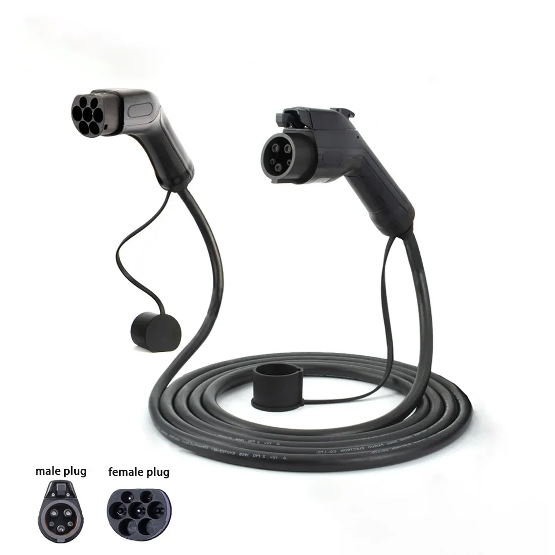 Type 2 Socket to Type 1/J1772 Vehicle EV Charging Cable 32A 5m Black