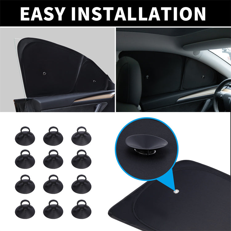 2017-2025 Model 3 Sun Visor for Tesla- Privacy and Thermal Insulated Sunshades Curtains