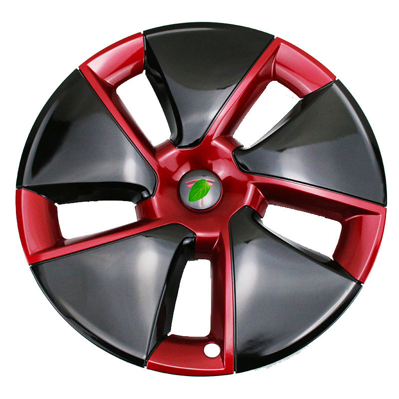 Aero Hubcap (4 Pcs) for Tesla Model 3 (2017-2023) Black & Red 18"