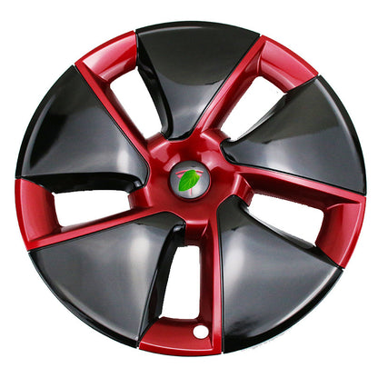 Aero Hubcap (4 Pcs) for Tesla Model 3 (2017-2023) Black & Red 18"