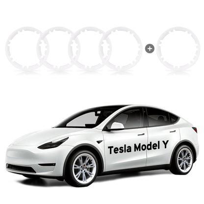 All-in-one Rim Protector for Tesla Model Y 19-inch Gemini Wheel （Cannot be used with the original wheel cover） White Special Offer - 1pc more rim protetor With Cap Kit