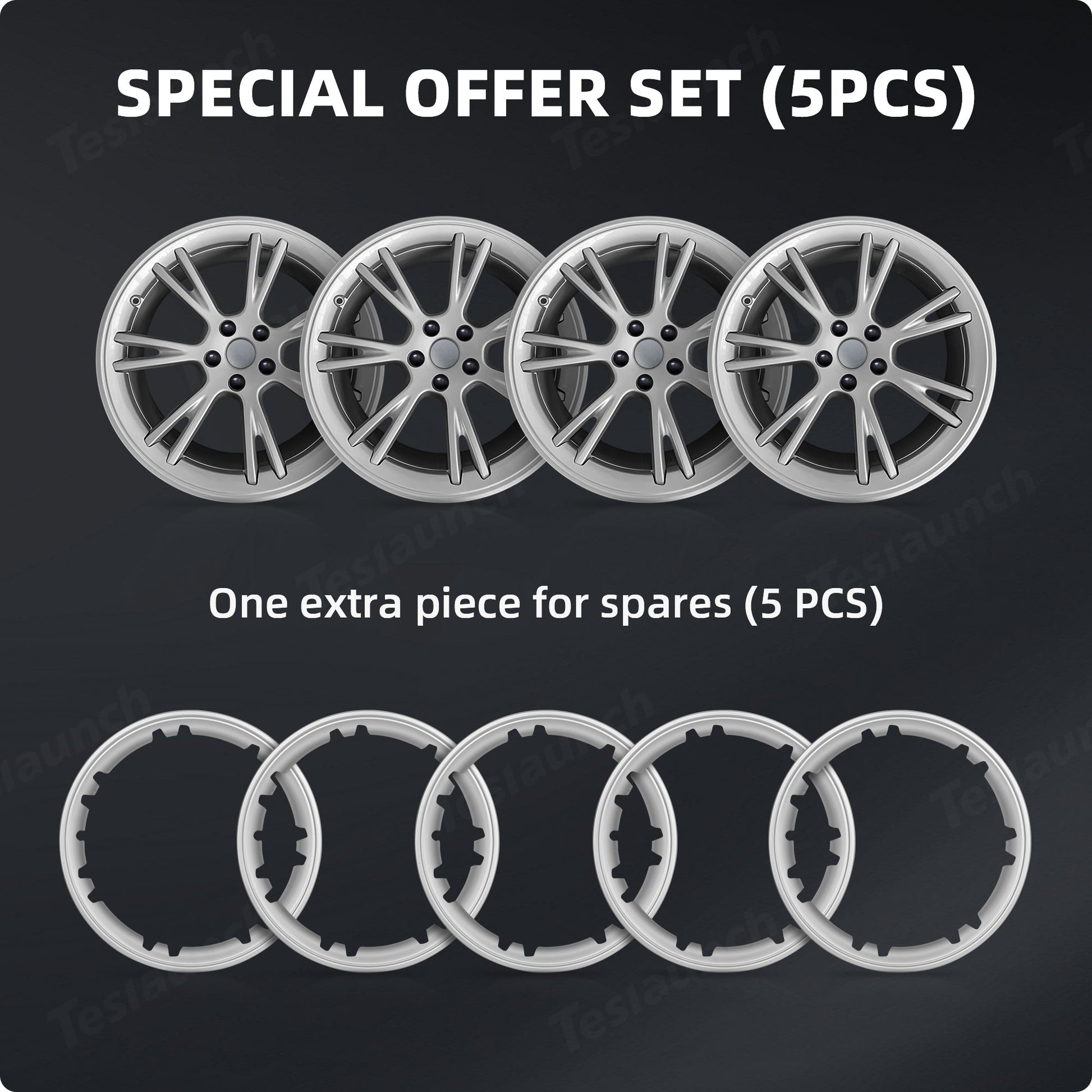 All-in-one Rim Protector for Tesla Model Y 19-inch Gemini Wheel （Cannot be used with the original wheel cover）