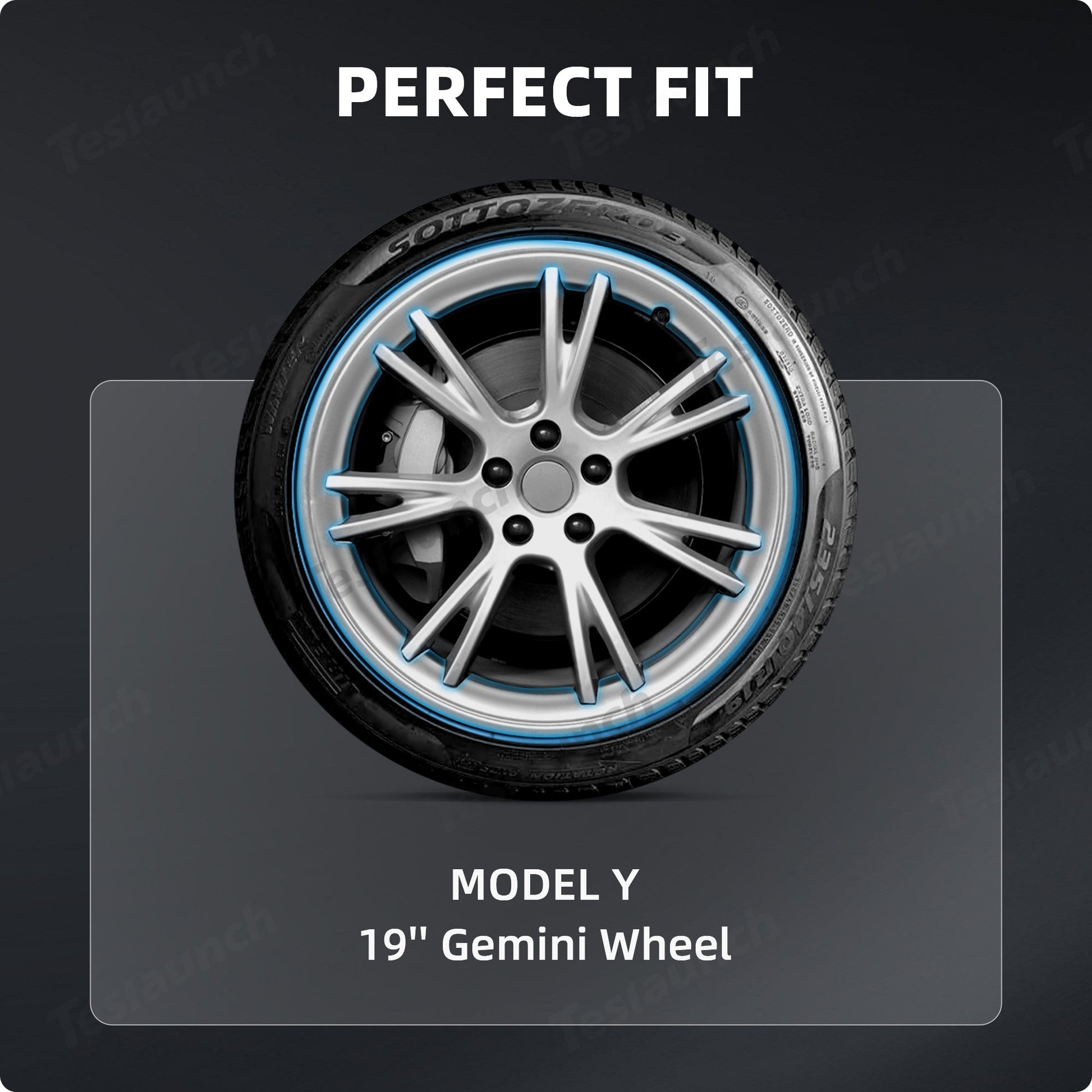 All-in-one Rim Protector for Tesla Model Y 19-inch Gemini Wheel （Cannot be used with the original wheel cover）