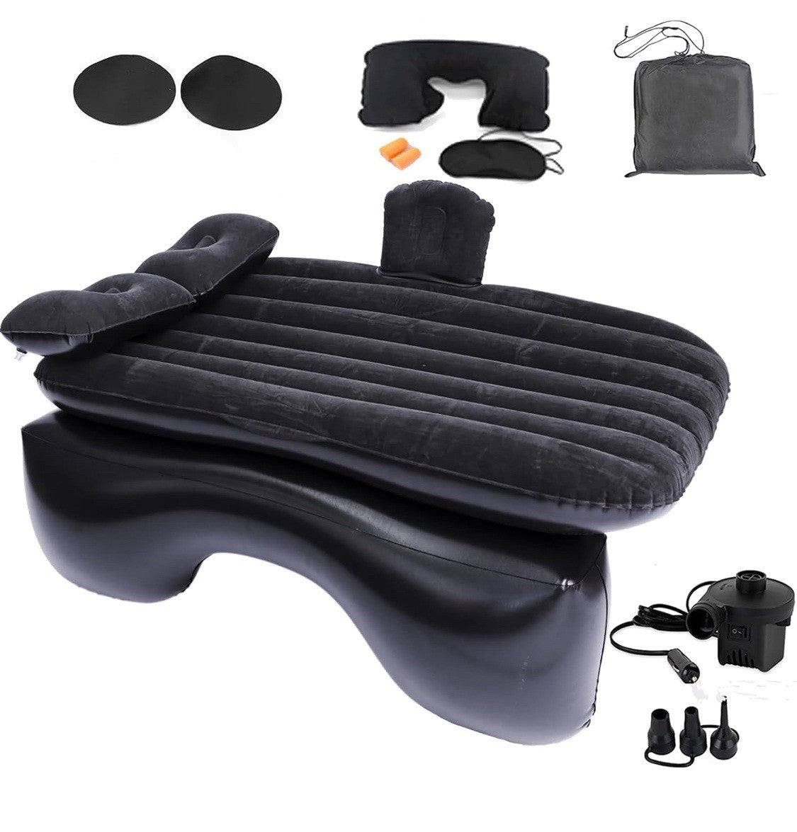 Inflatable Car Air Mattress Back Seat Bed with Pump for Camping