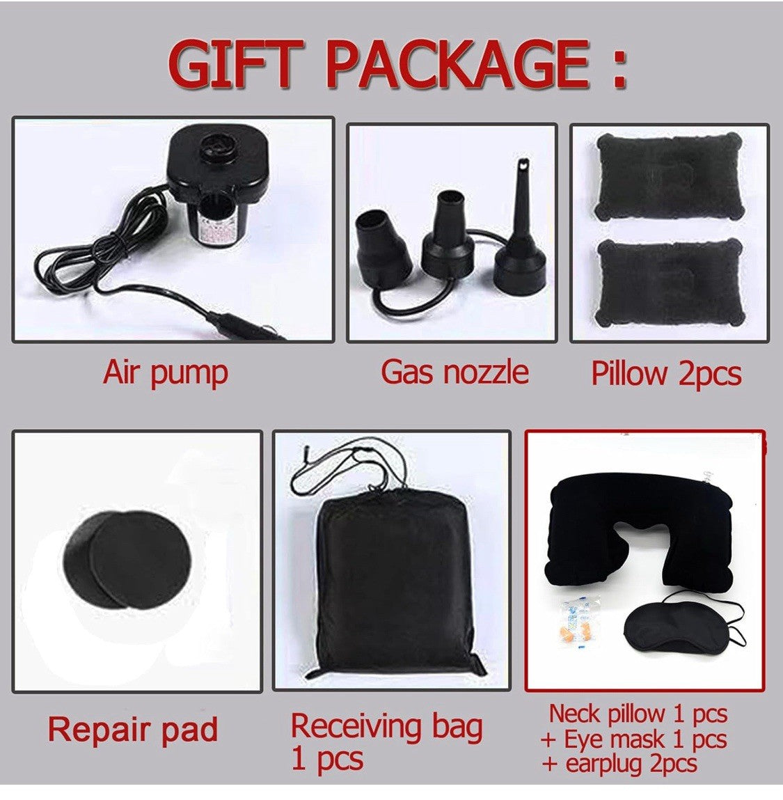 Inflatable Car Air Mattress Back Seat Bed with Pump for Camping
