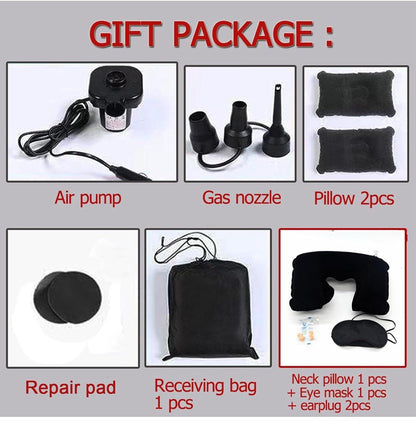 Inflatable Car Air Mattress Back Seat Bed with Pump for Camping