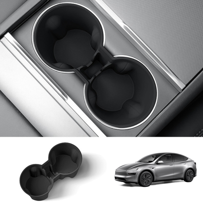 Cup Holder Insert for Tesla Model Y Juniper 2025+ Silicone Black