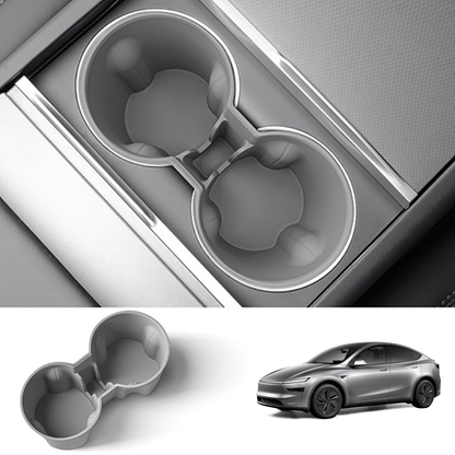 Cup Holder Insert for Tesla Model Y Juniper 2025+ Silicone Grey