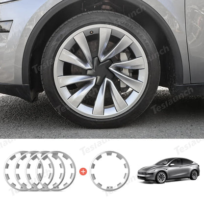 All-in-one Rim Protector for Tesla Model Y Juniper 20’’ Helix 2.0 Wheels Silver Special Offer (5 PCS)